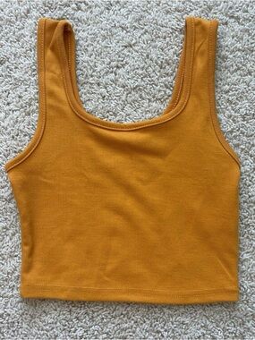 Women’s Cropped Tank Top in Mustard Yellow